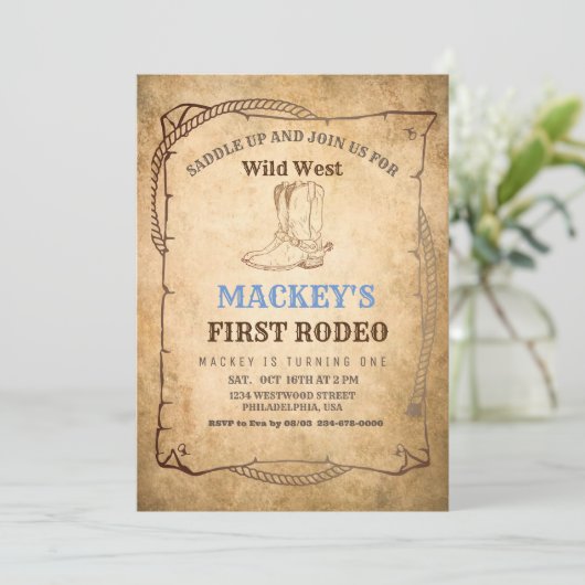 ウェスタンファースト・ロデオ誕生日パーティー 招待状 (スタンド正面)