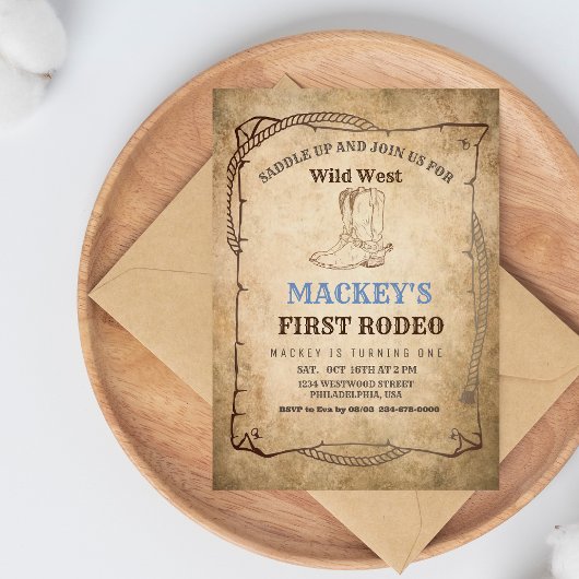 ウェスタンファースト・ロデオ誕生日パーティー 招待状