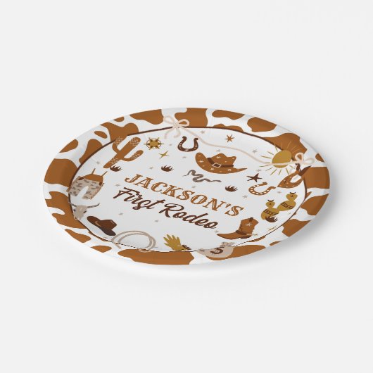 ウェスタンファースト・ロデオ1歳の誕生日 ペーパープレート (アングル)