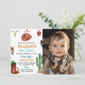 ウェスタンファースト・ロデオ・カウボーイ1st誕生日招待状 招待状 (スタンド正面)