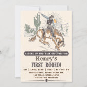 ウェスタンファースト・ロデオ・カウボーイ1st誕生日 招待状 (正面)