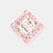 ウェスタンファースト・ロデオ・ガール1stバースデーピンクナプキン スタンダードカクテルナプキン (角)