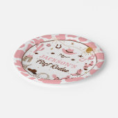 ウェスタンファースト・ロデオ・ガール1stバースデーピンク ペーパープレート (アングル)