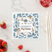 ウェスタンファースト・ロデオ・ボーイ1stバースデーブルーナプキン スタンダードカクテルナプキン (インサイチュ)