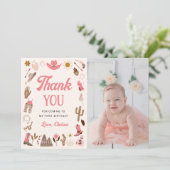 ウェスタンファーストRodeoワイルドウェストカウボーイピンク誕生日 招待状 (スタンド正面)