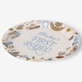 ウェスタンファーストRodeoワイルドウェストカウボーイブルー誕生日 ペーパープレート (アングル)