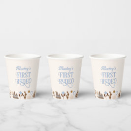 ウェスタンファーストRodeoワイルドウェストカウボーイブルー誕生日 紙コップ