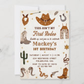 ウェスタンファーストRodeoワイルドウェストカウボーイ誕生日 招待状 (正面)