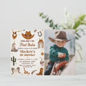 ウェスタンファーストRodeoワイルドウェストカウボーイ誕生日 招待状 (スタンド正面)