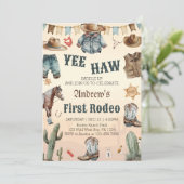 ウェスタンファーストRodeoワイルドウェストカウボーイ誕生日 招待状 (スタンド正面)