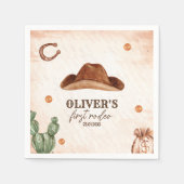 ウェスタンファーストRodeoワイルドウェストカウボーイ1st誕生日 スタンダードカクテルナプキン (正面)