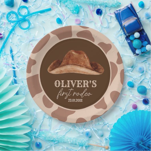 ウェスタンファーストRodeoワイルドウェストカウボーイ1st誕生日 ペーパープレート (パーティー)