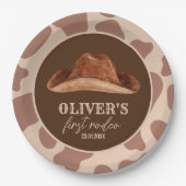 ウェスタンファーストRodeoワイルドウェストカウボーイ1st誕生日 ペーパープレート (正面)