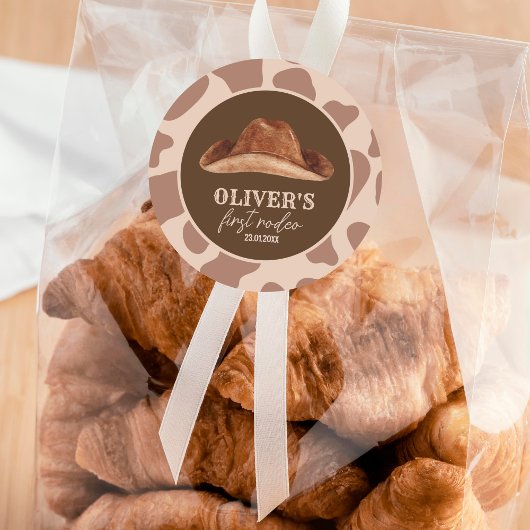 ウェスタンファーストRodeoワイルドウェストカウボーイ1st誕生日 ラウンドシール