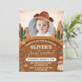 ウェスタンファーストRodeoワイルドウェストカウボーイ1st誕生日 招待状 (スタンド正面)