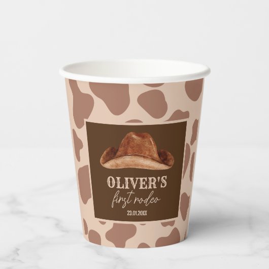 ウェスタンファーストRodeoワイルドウェストカウボーイ1st誕生日 紙コップ (裏面)