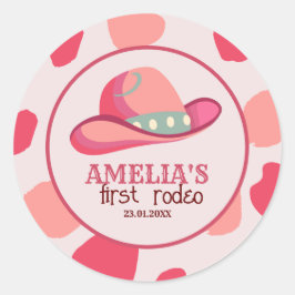 ウェスタンファーストRodeoワイルドウェスト女性のカーボーイ1st誕生日 ラウンドシール
