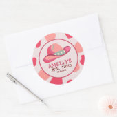 ウェスタンファーストRodeoワイルドウェスト女性のカーボーイ1st誕生日 ラウンドシール (封筒)