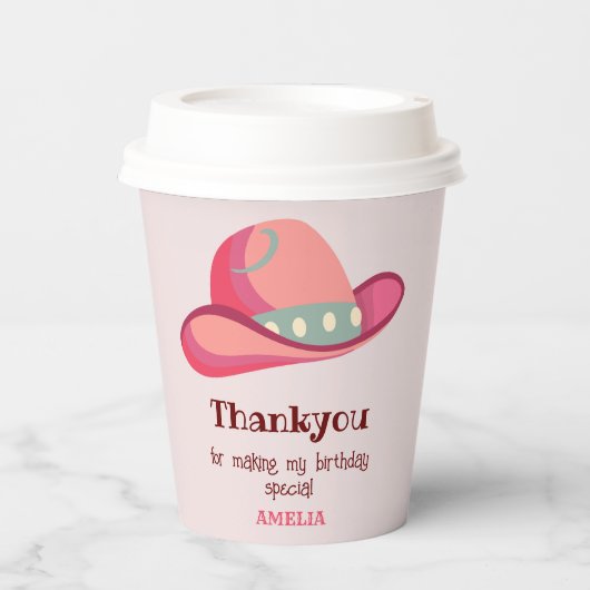 ウェスタンファーストRodeoワイルドウェスト女性のカーボーイ1st誕生日 紙コップ (正面)