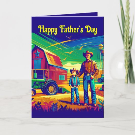 ウェスタンファームランチカウボーイカスタムズ父の日 カード (正面)