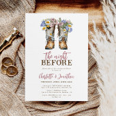 ウェスタンフラワーズブーツ素朴リハーサルディナー 招待状