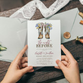 ウェスタンフラワーズブーツ素朴リハーサルディナー 招待状