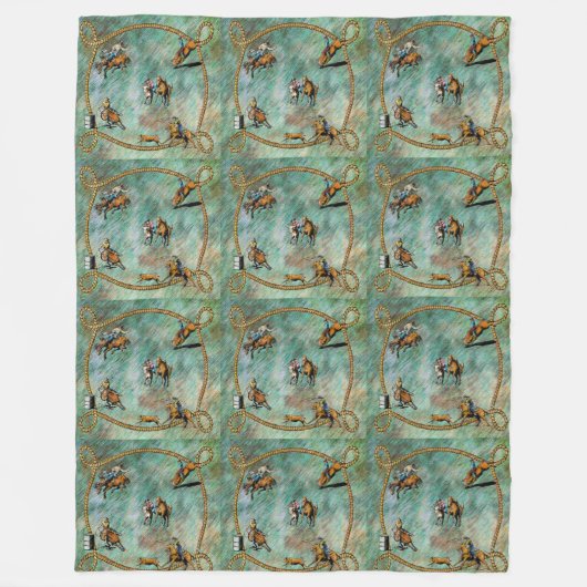 ウェスタンフリースブランケットロデオイベントズウィズロープ フリースブランケット (正面)