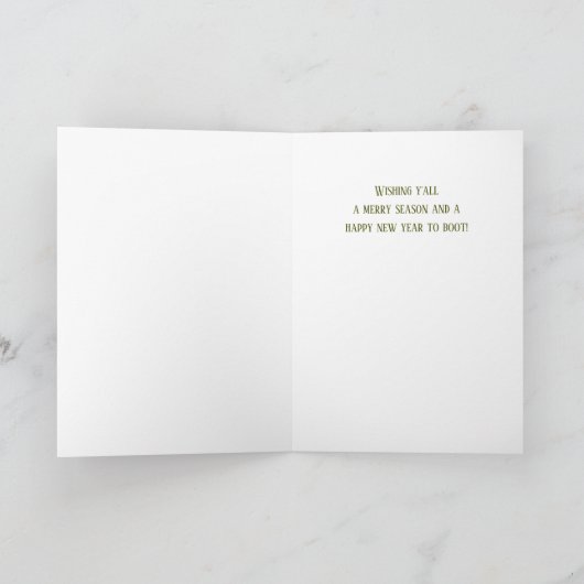 ウェスタンフロントドアとドッグカウボーイクリスマス シーズンカード (内部)