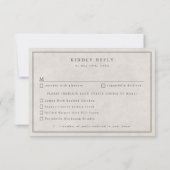 ウェスタンフローラカウボーイハットミールの選択肢RSVP 出欠カード (裏面)