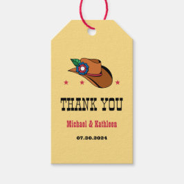 ウェスタンフローラカウボーイ素朴ハットカントリー結婚式 ギフトタグ