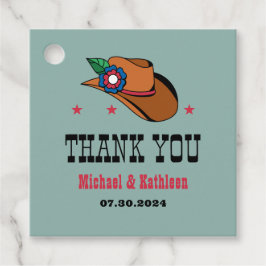 ウェスタンフローラカウボーイ素朴ハットカントリー結婚式 フェイバータグ