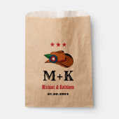 ウェスタンフローラカウボーイ素朴ハットカントリー結婚式 フェイバーバッグ (正面)