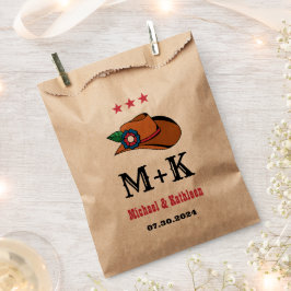 ウェスタンフローラカウボーイ素朴ハットカントリー結婚式 フェイバーバッグ