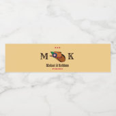 ウェスタンフローラカウボーイ素朴ハットカントリー結婚式 ペットボトルラベル (シングルラベル)