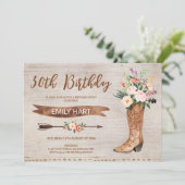 ウェスタンフローラブート誕生日招待状 招待状 (スタンド正面)