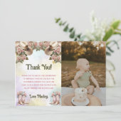 ウェスタンフローラ誕生日写真サンキューカード 招待状 (スタンド正面)