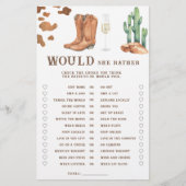 ウェスタンブライダルシャワーは彼女はむしろゲームをする (正面)