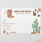 ウェスタンブライダルシャワーアドバイスとウィッシュ 便箋 (正面)