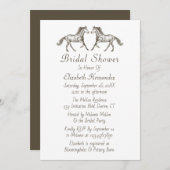 ウェスタンブライダルシャワーウマズブラウンエクストリアン 招待状 (正面/裏面)