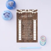 ウェスタンブライダルシャワーゲームカード チラシ (シングル)