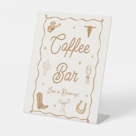 ウェスタンブライダルシャワーコーヒーバー 台座サイン