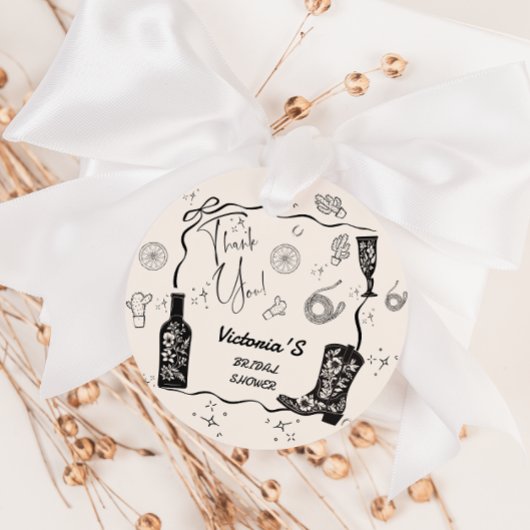 ウェスタンブライダルシャワーサンキューユー フェイバータグ