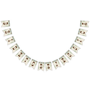 ウェスタンブライダルシャワー花嫁へDIYバナー バンティングフラッグ