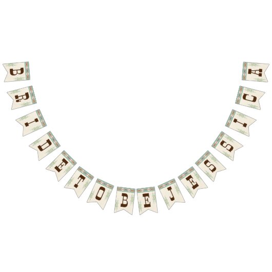 ウェスタンブライダルシャワー花嫁へDIYバナー バンティングフラッグ (全)