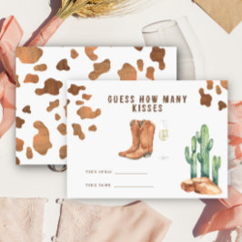 ウェスタンブライダルシャワー – ゲームの数キス エンクロージャーカード