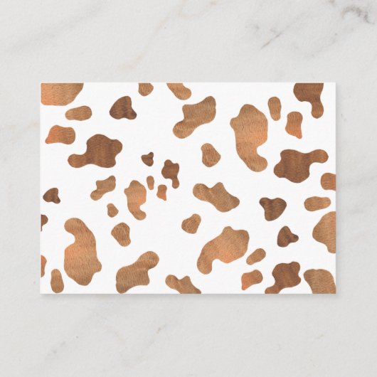 ウェスタンブライダルシャワー – ゲームの数キス エンクロージャーカード (裏面)