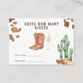 ウェスタンブライダルシャワー – ゲームの数キス エンクロージャーカード (正面)
