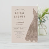 ウェスタンブライダルドレス女性のカーボーイシック素朴シャワー 招待状 (スタンド正面)