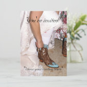 ウェスタンブライドと女性のカーボーイブーツ 招待状 (スタンド正面)