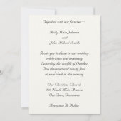 ウェスタンブライドと女性のカーボーイブーツ 招待状 (裏面)